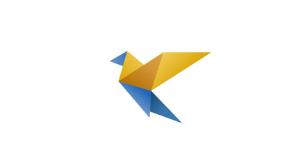 Geometric Origami Bird &ndash; Minimalist Abstract Flight Illustration