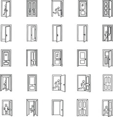 Collection of various window and door architectural designs