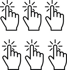 Computer mouse click cursor hand icons