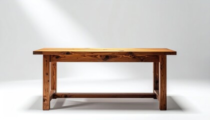 Rustic Wooden Table with Warm Tones and Simple Design.