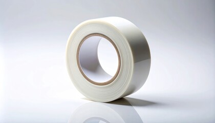 Roll of White Tape on a White Background.