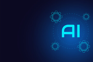 Artificial Intelligence ,AI chipset on circuit board, futuristic Technology Concept