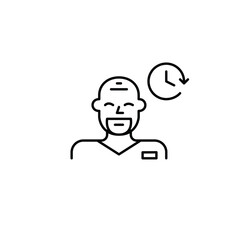 Fototapeta premium Surgeon and clock. Scheduled medical doctor appointments, check-ups, or time-sensitive healthcare. Pixel perfect, editable stroke vector icon