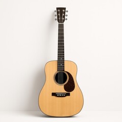 Obraz premium A guitar accoustic with wooden accent isolated background