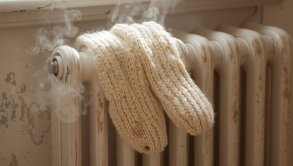 Knitted Mitten on Radiator