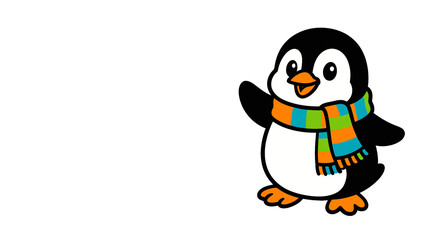Obraz premium penguin with a scarf 