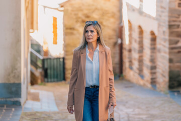 adult woman walking on the street
