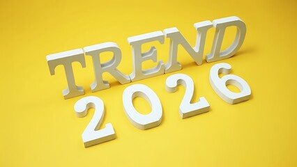 The word trend and the digits 2026 in white against a yellow background