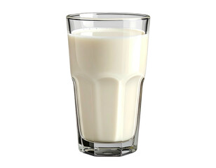 Tall glass filled with opaque white liquid, against a black background