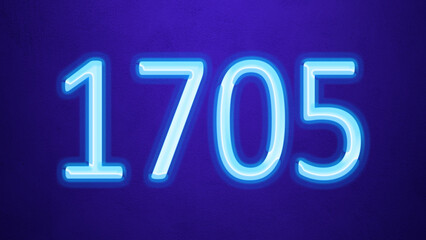 Glowing blue number design of 1705 on blue background.