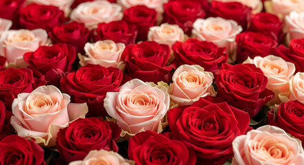 Fototapeta premium Red rose flower with green leaves isolated on white background, realistic floral vector illustration