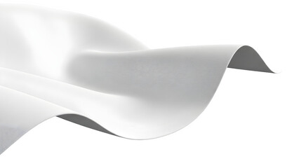 White fabric drape, isolated on transparent background