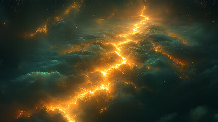 Fototapeta premium Glowing spine emitting mystical light patterns flowing upward into the air 