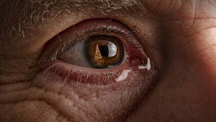 Eye with Christmas tree reflection