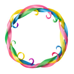 Obraz premium Colorful twisted ribbons in circular design
