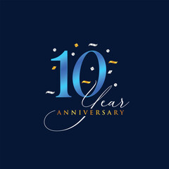 golden premium anniversary 10 year design template