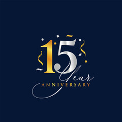 golden premium anniversary 15 year design template