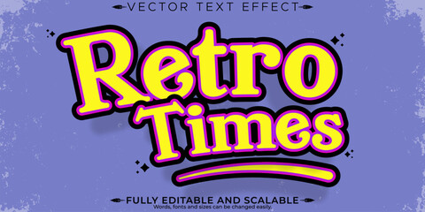 Retro sticker text effect, editable 70s and 80s text style