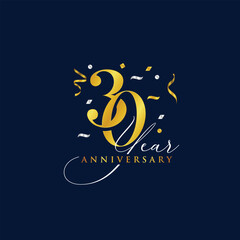 golden premium anniversary 30 year design template