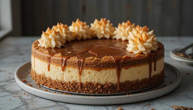 8k view lotus biscoff cheesecake.