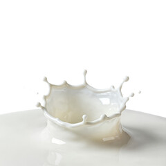 Fresh milk splash in mid-air forming a crown shape