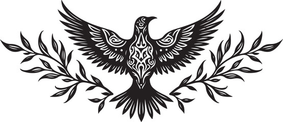 Obraz premium Royal Ornamental Floral Crest Vintage Symmetric Vine Emblem Elegant Baroque Floral Ornamen