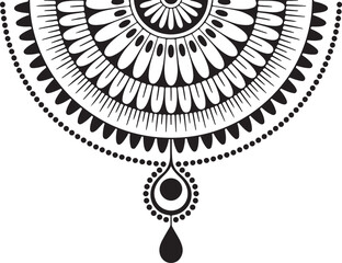 Intricate black and white mandala