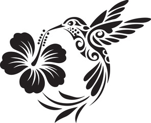 Hummingbird feeding on hibiscus flower