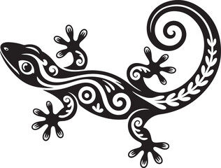 Stylized gecko tattoo design