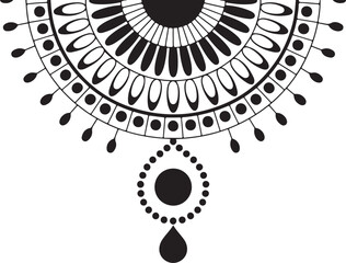 Intricate black and white mandala design