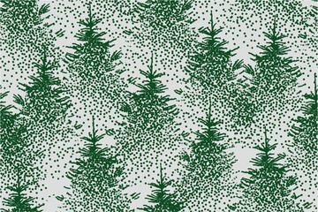Scandinavian-style Christmas tree texture, seamless dotted holiday wallpaper. Vector