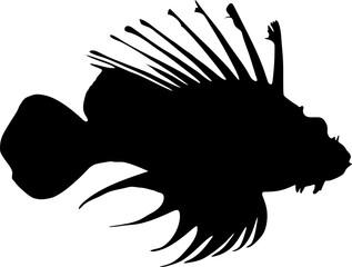 lionfish silhouette vector isolated on transparent background