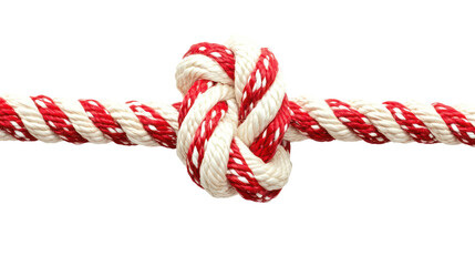 Red and white mizuhiki decorative knot traditional Japanese on transparent background