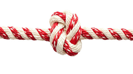 Red and white mizuhiki decorative knot traditional Japanese on transparent background