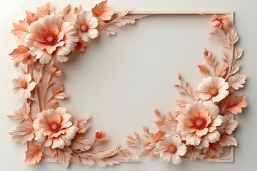 Artistic Paper Cut Floral Arrangement with Floating Corner Shape.