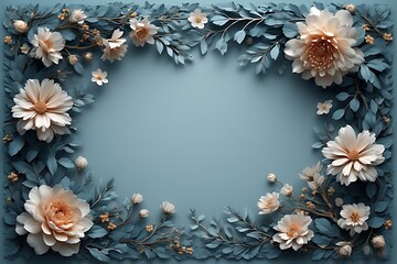 Decorative Floral Paper Cut Art with Central Corner Design.