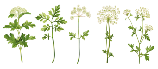 Angelica archangelica commonly known as angelica garden plant on transparent background