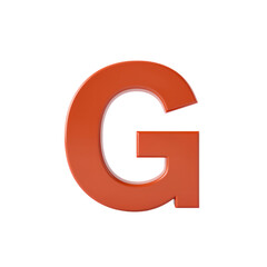Orange letter G with glossy texture