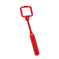 Fototapeta premium Red extendable selfie stick with phone holder