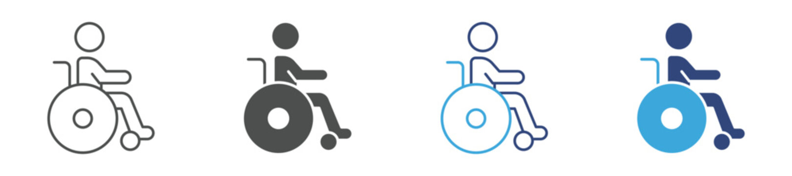 Disability Accessibility Icon Set, Inclusive Design and Mobility Support Concept, Vector Illustration