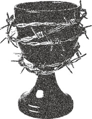 Wine retro y2k stipple design vino halftone brutalist urban vector png with clear background, grape 2000s photocopy grunge tattoo gen z effect