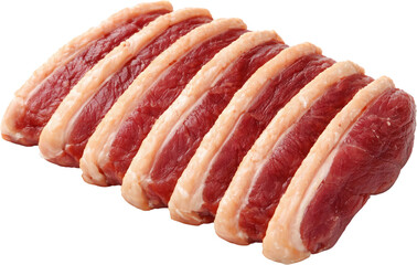 Raw Sliced Pork with Fat Layers