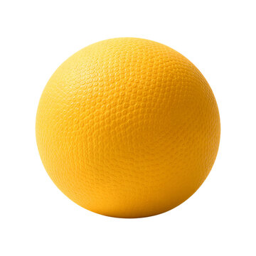 Bright Yellow Kickball on White Background