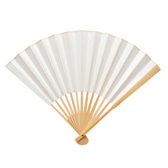 Traditional folding fan with wooden ribs and white paper