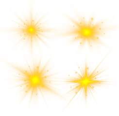 White light flare with sparkling star rays. Clean glow blends seamlessly into scenes. Isolated transparent overlay for effects.