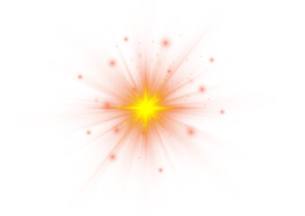 Radiant flare effect with soft glow and beams. Light sparkles add depth and realism. Isolated transparent overlay for creatives.