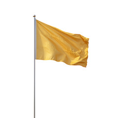 Waving gold flag on flagpole