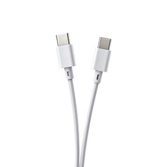 White USB-C charging cable isolated