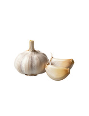 Whole Garlic Bulb With Two Peeled Cloves