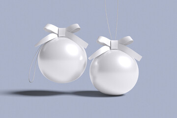 christmas ball for mockup design with blue background
